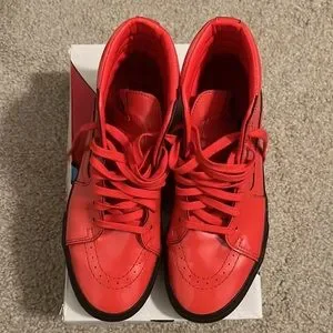 VANS Men’s Size 11.5 David Bowie Red Patent Size 5 - Vans David Bowie x Sk8- Platform 2 High Ziggy  main image 2